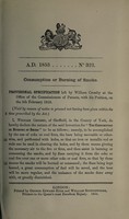 view Specification of William Crossby : consumption or burning of smoke.