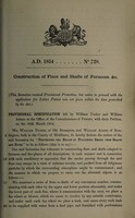 view Specification of William Tucker and William Adams : construction of flues and shafts of furnaces, &c.