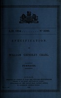 view Specification of William Grindley Craig : furnaces.