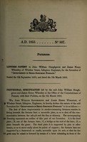 view Specification of John William Sloughgrove and James Henry Wheatley : furnaces.