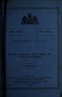 view Specification of Peter Armand le Comte de Fontainemoreau : furnaces.