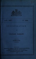 view Specification of Charles Barlow : furnaces.