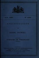 view Specification of Daniel Foxwell : furnaces or fire-places.