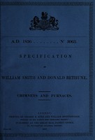 view Specification of William Smith and Donald Bethune : chimneys and furnaces.