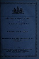 view Specification of William Louis Earle : apparatus for the combustion of smoke, &c.