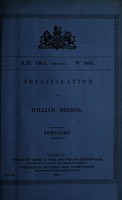 view Specification of William Benson : furnaces.