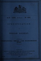 view Specification of William Hallilay : preventing smoke and economizing fuel.