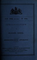 view Specification of Richard North : smoke-consuming apparatus.