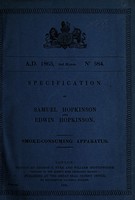 view Specification of Samuel Hopkinson and Edwin Hopkinson : smoke-consuming apparatus.