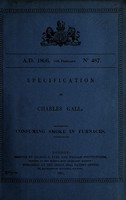 view Specification of Charles Gall : consuming smoke in furnaces.