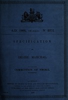 view Specification of Désiré Marchal : combustion of smoke.