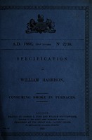 view Specification of William Harrison : consuming smoke in furnaces.