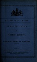 view Specification of William Harrison : consuming smoke in furnaces.