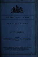 view Specification of Gavin Alston : consuming smoke in furnaces.