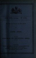 view Specification of David Jones : consuming or preventing smoke.