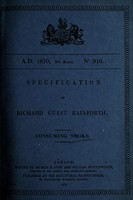 view Specification of Richard Guest Rainforth : consuming smoke.