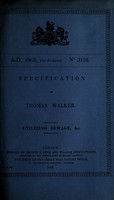 view Specification of Thomas Walker : utilizing sewage.