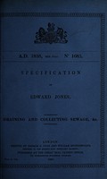 view Specification of Edward Jones : draining and collecting sewage, &c.