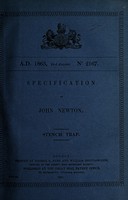 view Specification of John Newton : stench trap.