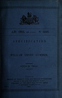 view Specification of William Henry Gummer : stench trap.