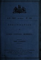 view Specification of James Conyers Morrell : dry closets.