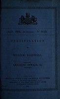 view Specification of William Bardwell : utilizing sewage, &c.