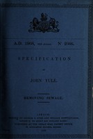 view Specification of John Yule : removing sewage.