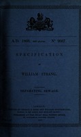 view Specification of William Strang : separating sewage.