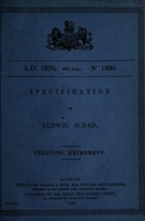 view Specification of Ludwig Schad : treating excrement.