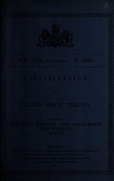 view Specification of William White Fereday : treating excreta for conversion into manure.