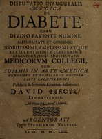 view Disputatio inauguralis medica, de diabete ... / [David Eckolt].