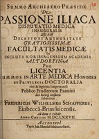 view De passione iliaca disputatio medica inauguralis ... / [Friedrich Wilhelm Schaffer].