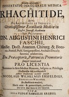 view Dissertatio inauguralis medica de rhachitide ... / [Nikolaus Wilhelm Ersfeld].