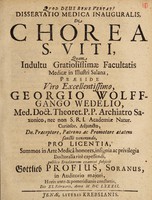 view Dissertatio medica inauguralis, de chorea S. Viti ... / [Gottlieb Profius].