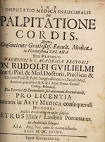 view Dissertatio medica inauguralis de palpitatione cordis / [Peter Hille].