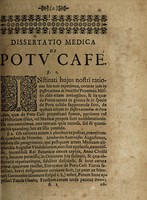 view Dissertatio medica de potu cafe ... / proposita a Marco Mappo ... respondente D. Wencker.