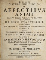 view Diatribe physiologica de affectibus animi ... / [Johann Georg Möller].