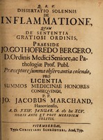 view Dissertatio solennis de inflammatione ... / [Johann Jakob Marchand].