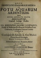 view Dissertatio inauguralis medica de potu aquarum ardentium ... / Ludovicus Fridericus Breyer.