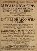 view Dissertatio inauguralis medica de mechanica operandi ratione medicamentorum sic dictorum alterantium ... / [Gottfried Wilhelm Müller].