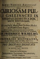 view Disquisitio solennis medica sistens curiosam pulli gallinacei in foemina cachectica formati historiam ... / [Johann Jakob Stange].