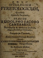 view Spicilegium pyretologicum ... / submittit C.B. Hirschmann.