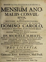 view Dissertatio inauguralis medica, de mensium anomaliis convulsivis / [Georg Andreas Appenrodt].