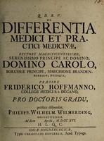 view De differentia medici et practici medicinae ... / [Philipp Wilhelm Wilmerding].