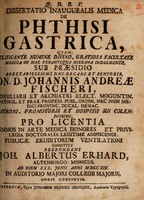 view Dissertatio inauguralis medica de phthisi gastrica / [Johann Albert Erhard].