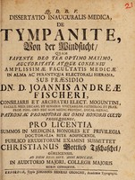 view Dissertatio inauguralis medica, de tympanite, von der Windsucht ... / [Christian Gottlieb Tzschaschel].