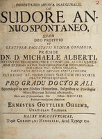 view Dissertatio medica inauguralis, de sudore annuo spontaneo / [Ernst Gottlieb Oheimb].