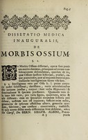 view Dissertatio medica inauguralis, de morbis ossium ... / submittit Johannes Fridericus Junge ... Ad diem 22. Octobris. 1726.