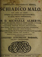 view Dissertatio inauguralis medica, de ischiadico malo ... / [Johann Gottfried Knochenwebel].