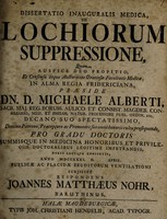 view Dissertatio inauguralis medica de lochiorum suppressione ... / [Johann Matthäus Nohr].